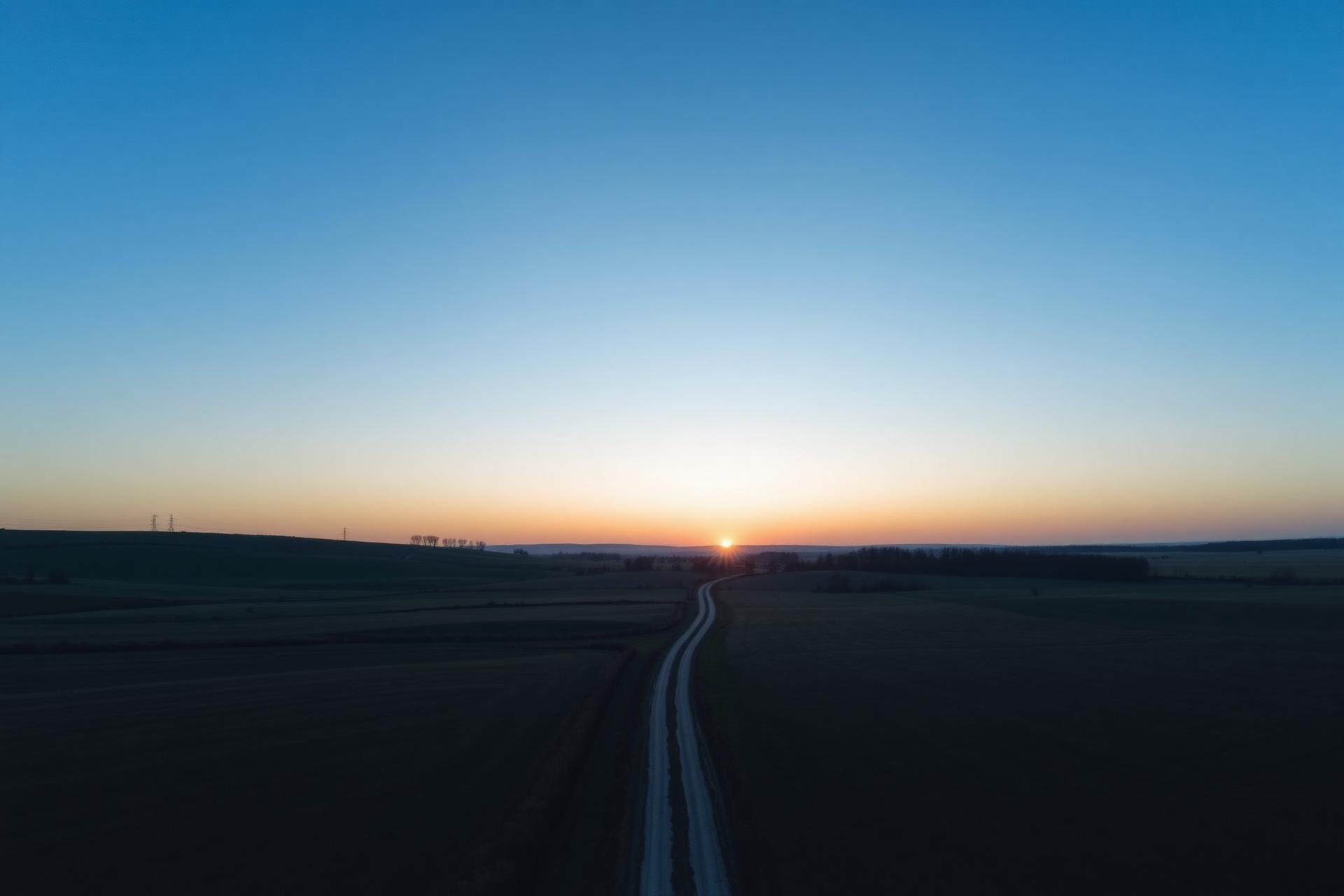 Open countryside at first light